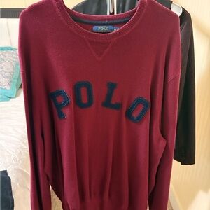 Polo by Ralph Lauren Men's Maroon Crewneck Sweater